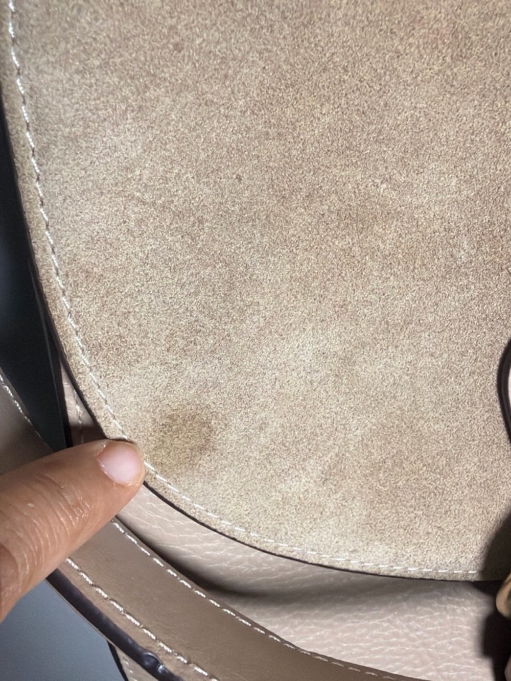 Coach Taupe & Beige Suede Saddle Crossbody Bag - Picture 4 of 8